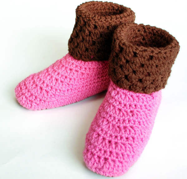 Ladies Booties Crochet Slippers | Petals to Picots