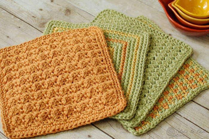 4 Quick And Easy And Free Crochet Dishcloth Patterns