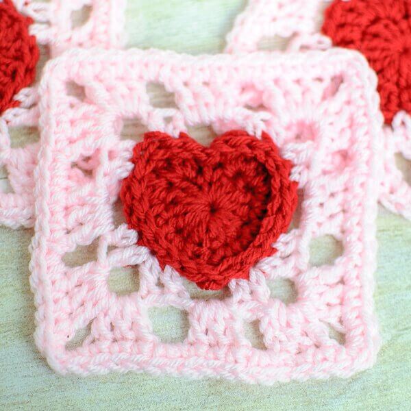 Heart Granny Square Crochet Pattern | Petals to Picots