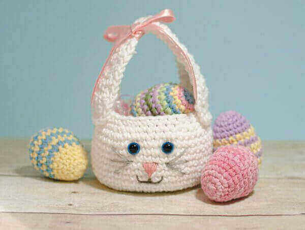 Easter Bunny Basket Crochet Pattern | Petals to Picots