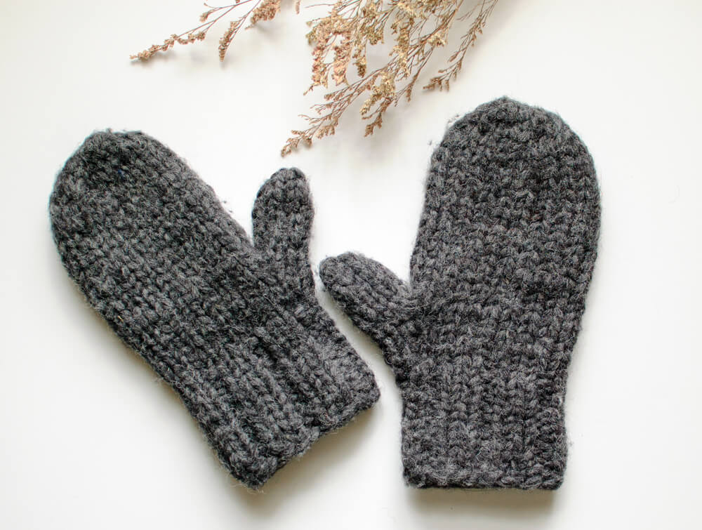 knitting mittens with 2 straight needles