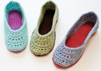 Crochet Slippers - A free crochet slipper pattern available in U.S. ladies sizes 4 through 11!