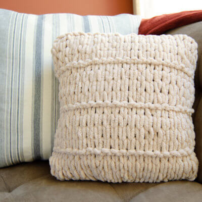 Loop Yarn Pillow No Knit Project
